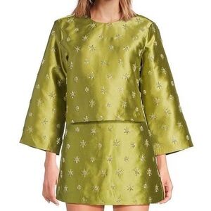 Chelsea & Violet Green Embroidered Two-Piece Set